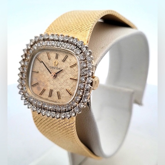 Vintage Omega Cal.625 14K Yellow Gold Diamond Manual Wind Watch - Picture 3 of 7
